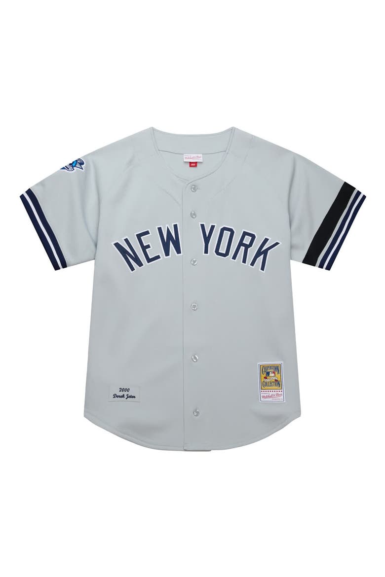 Men's Mitchell & Ness Derek Jeter Gray New York Yankees Cooperstown Collection 2000 World Series Authentic Jersey, Alternate, color, Gray