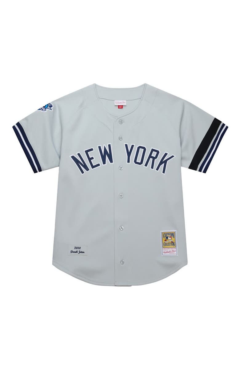 Mitchell & Ness Men's Mitchell & Ness Derek Jeter Gray New York Yankees Cooperstown Collection 2000 World Series Authentic Jersey, Alternate, color, Gray