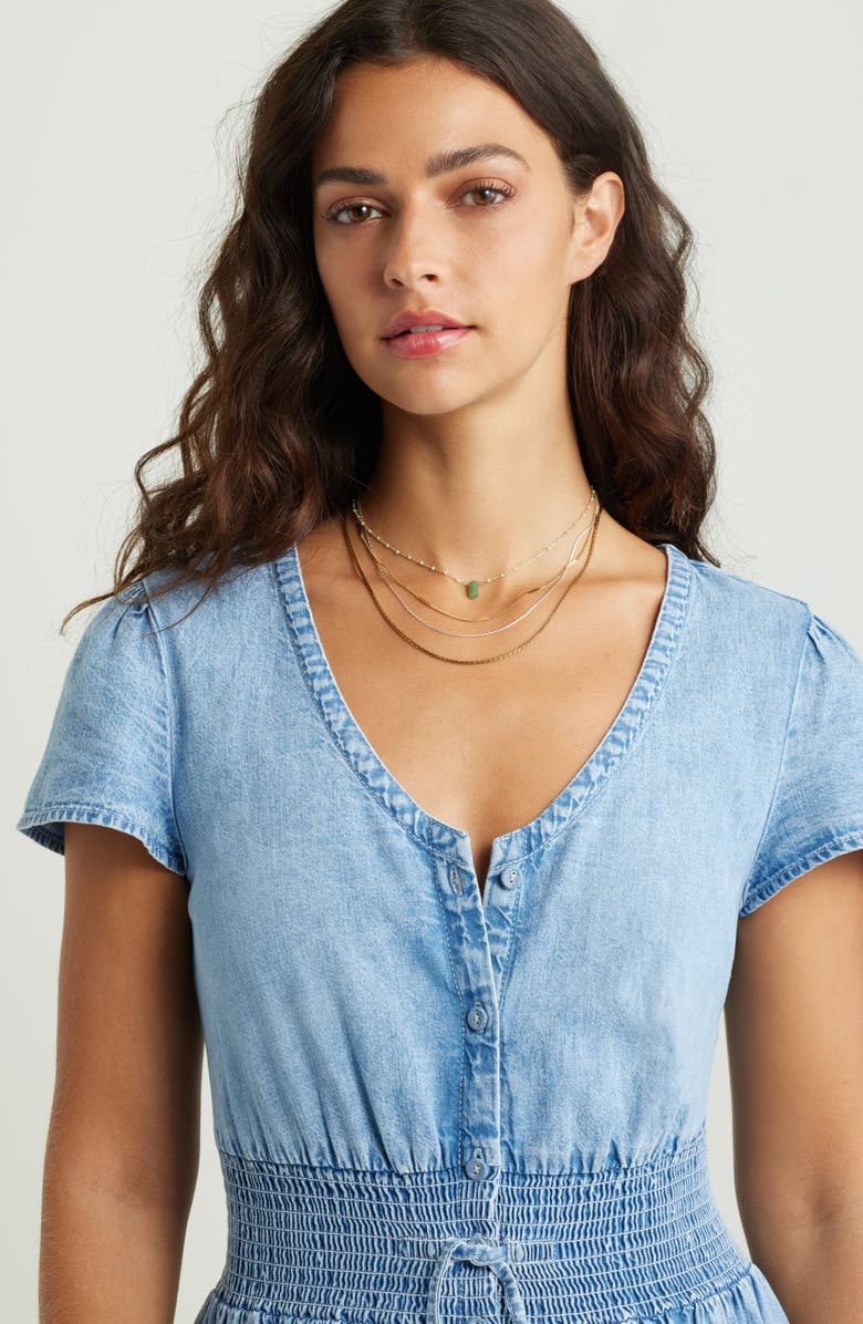 Treasure & Bond Smocked Waist Chambray Maxi Dress, Alternate, color,