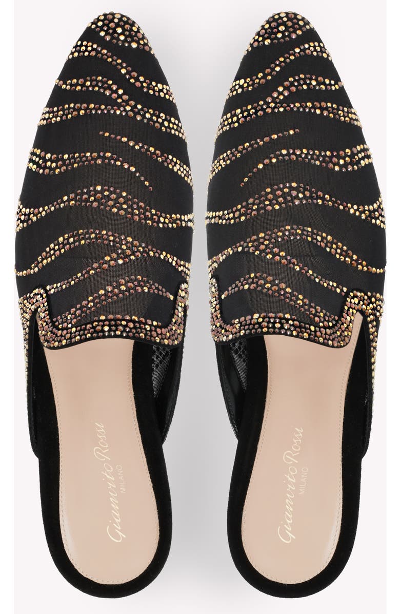 Gianvito Rossi Raja Crystal Slide, Alternate, color, Black Fabric