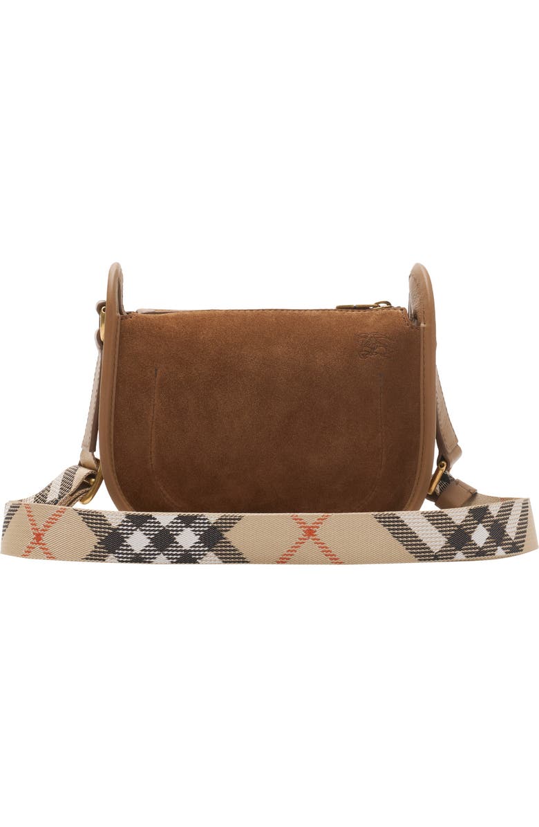 Burberry Mini B Clip Messenger Bag, Alternate, color, Hazel Brown