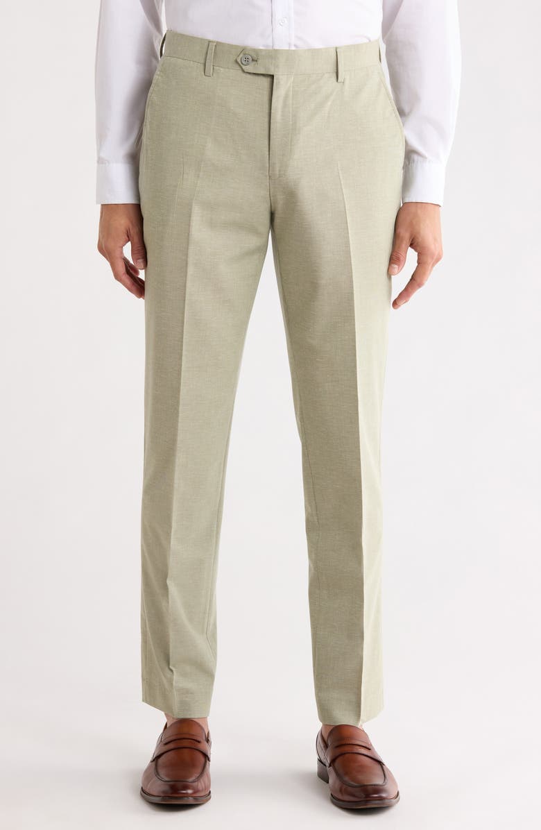 ZANETTI Trim Fit Pants, Main, color, Sage Green