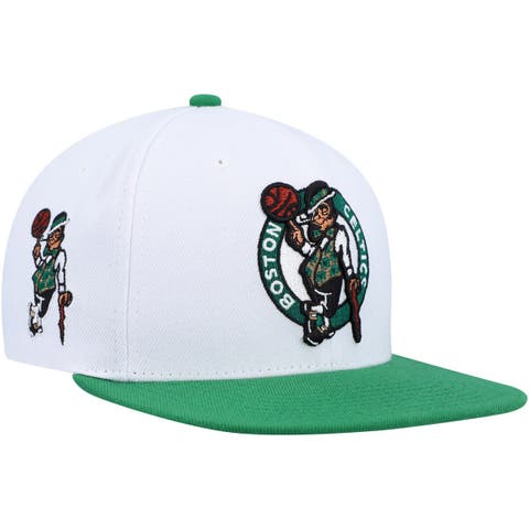 Men's Mitchell & Ness White/Green Boston Celtics Side Core 2.0 Snapback Hat