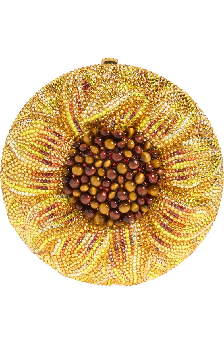 JUDITH LEIBER COUTURE Sunflower Soleil Crystal Minaudière, Main, color, Champagne Topaz Multi