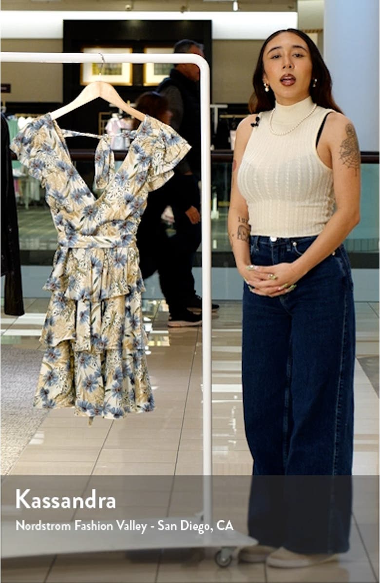 Dahlia Floral Tiered Cap Sleeve Back Cutout Minidress, sales video thumbnail