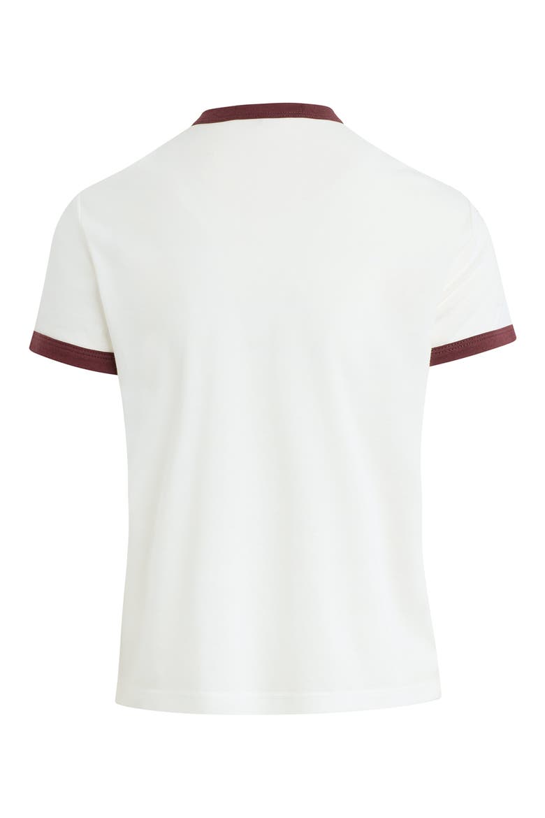 Logo Ringer T-Shirt, Alternate, color, WHITE/ BURGUNDY
