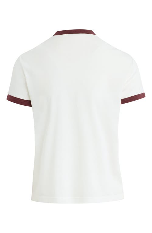 Favorite Daughter Collegiate Ringer Tee In White Burgundy In White
