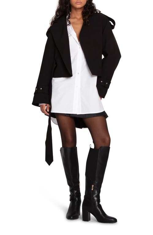 Belle & Bloom Fast Car Crop Trench Coat In Black