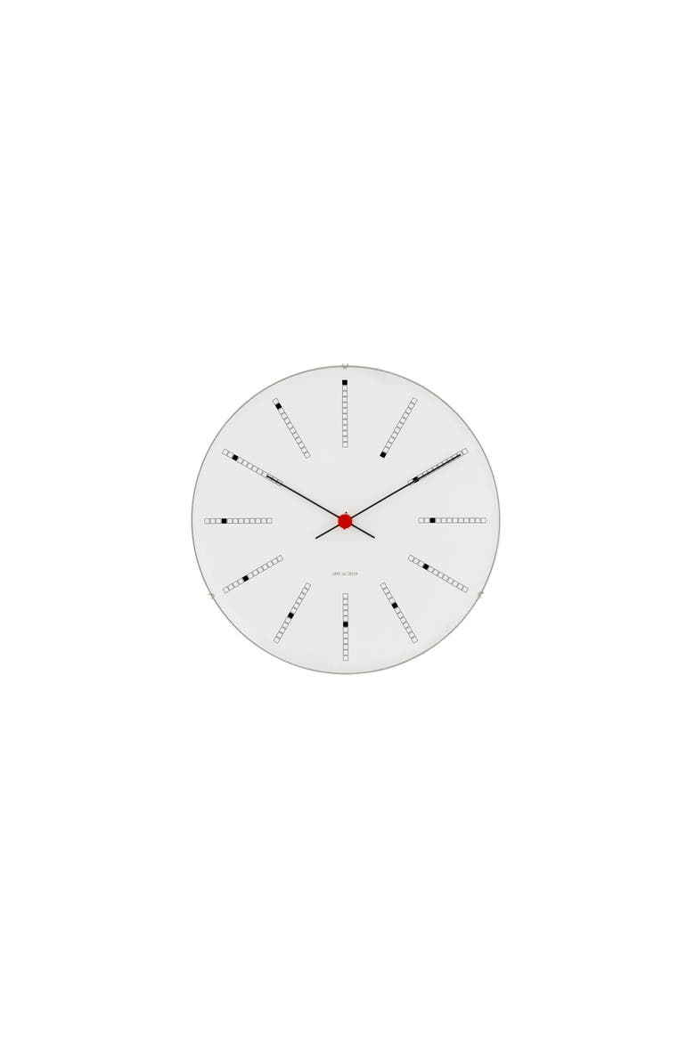Bankers Wall Clock, Medium, Main, color, White/Black/Red