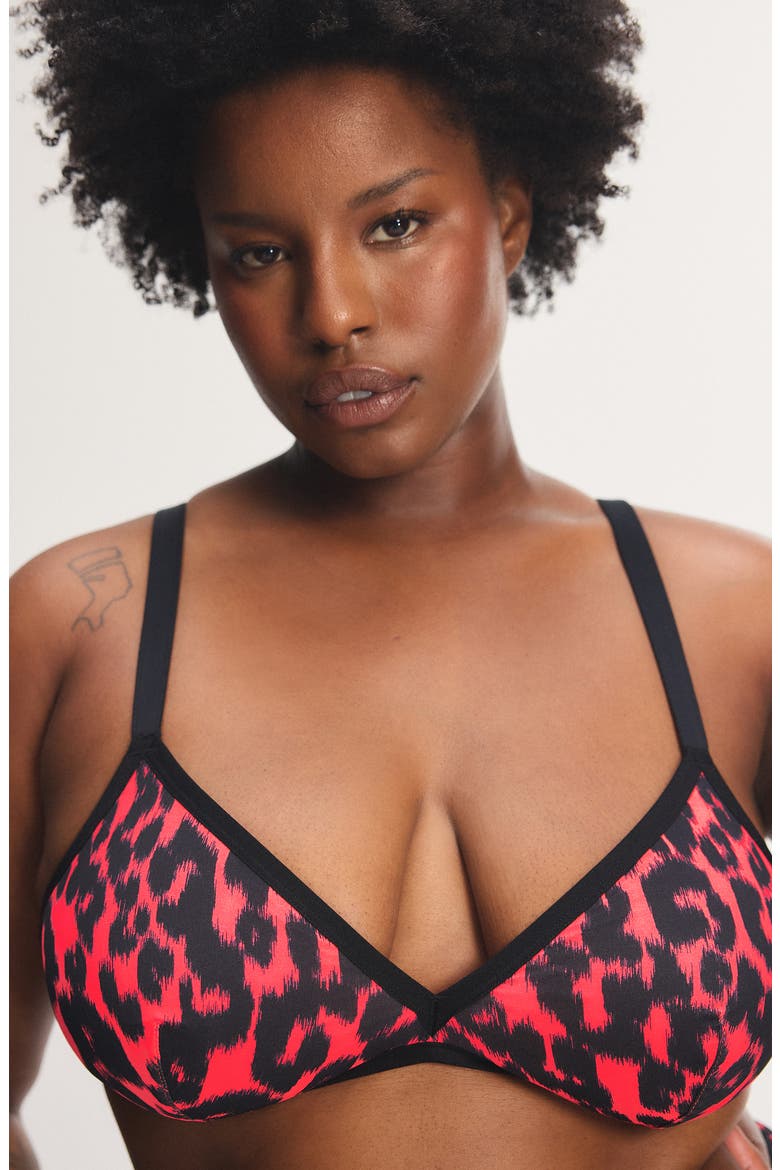 City Kitty Unlined Triangle Bralette, Alternate, color, OPEN LATE RED VINTAGE