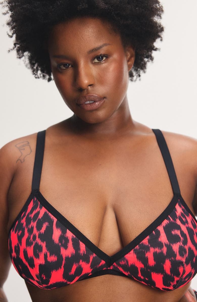 SAVAGE X FENTY City Kitty Unlined Triangle Bralette, Alternate, color, Open Late Red Vintage