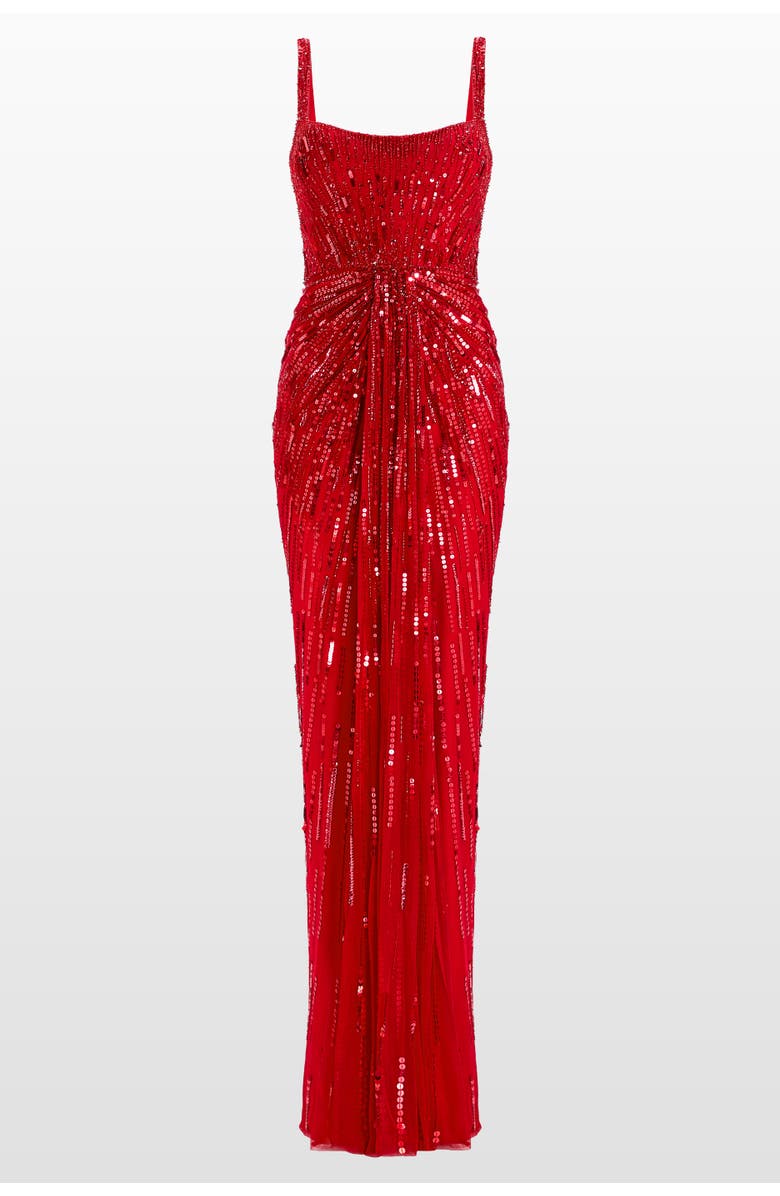 Jenny Packham Chrissy Sequin-embellished Dress, Main, color, Chilli Red