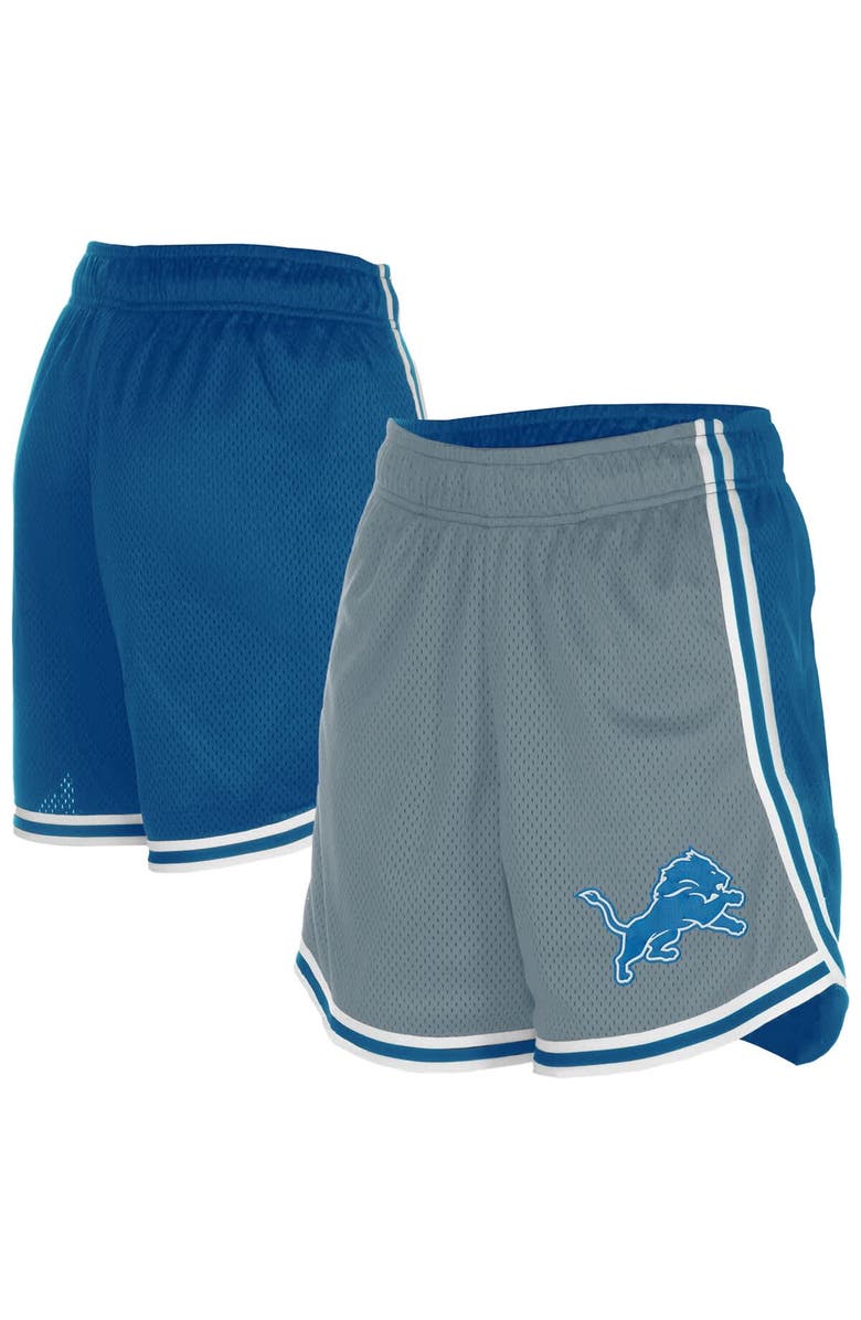 New Era Women's New Era Silver/Blue Detroit Lions Sport Classics Mesh Shorts, Main, color, Silver