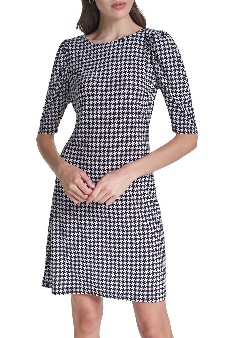 Jersey Dress, Main, color, WHITE/ BLACK