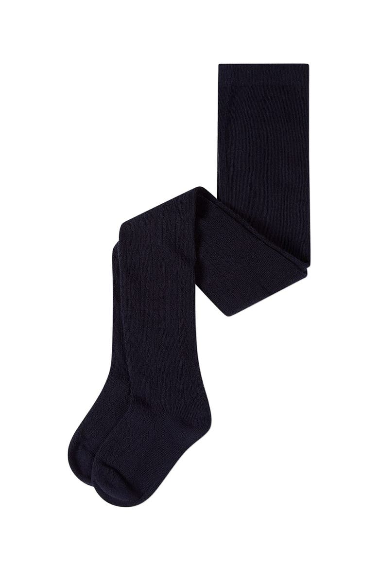 Pelerine Stitch Blend Tights, Alternate, color, Navy