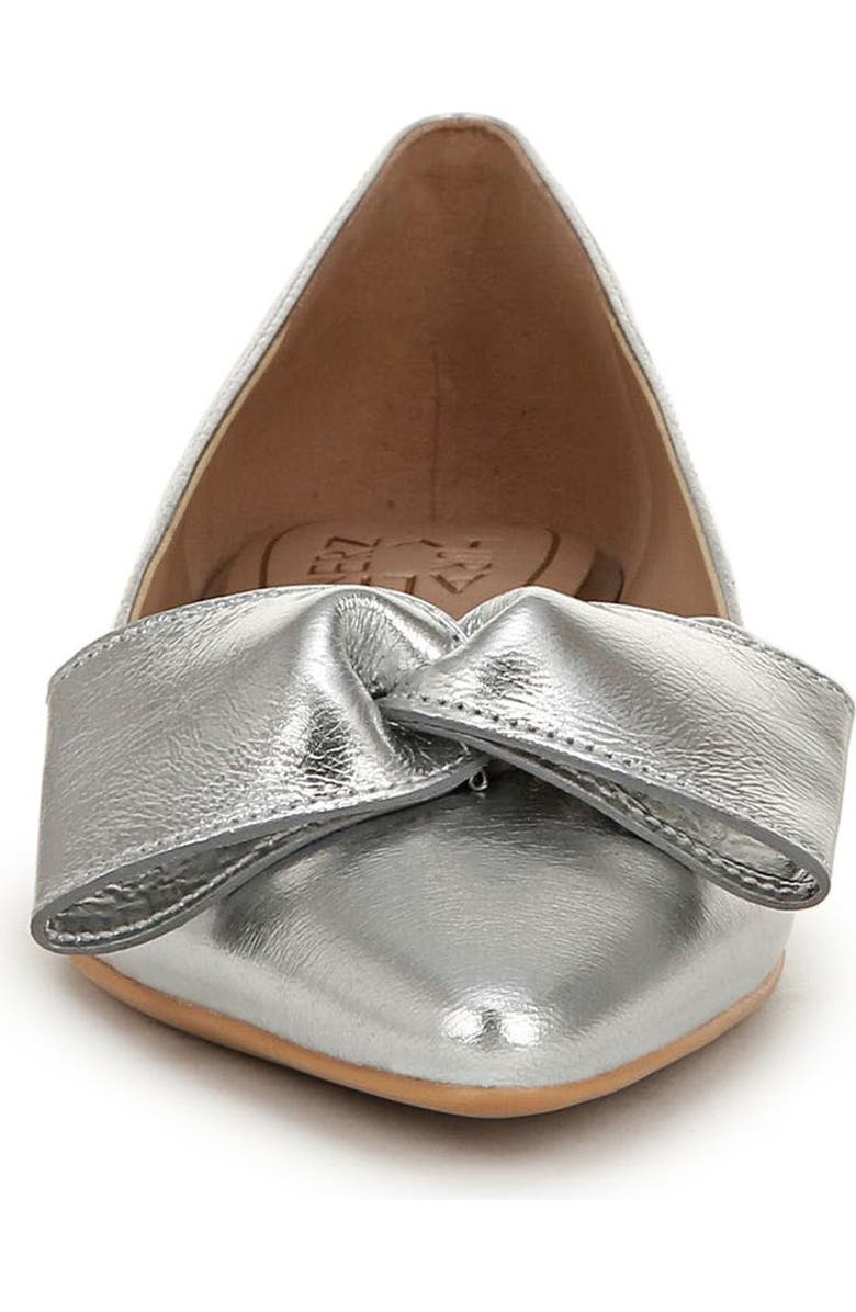 Naturalizer Havana Bow Pointed Toe Flat, Alternate, color, Silver