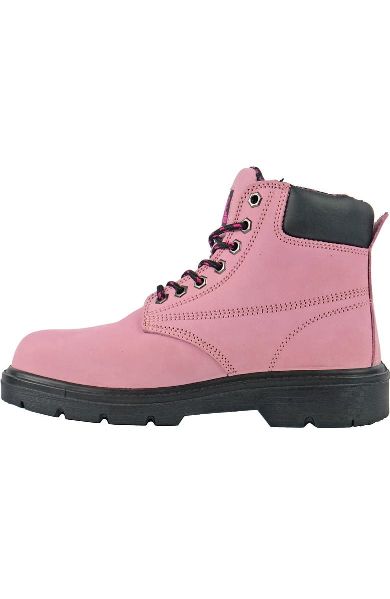 Moxie Trades Moxie Alice 6" Pink Steel Toe Work Boot, Alternate, color, Pink
