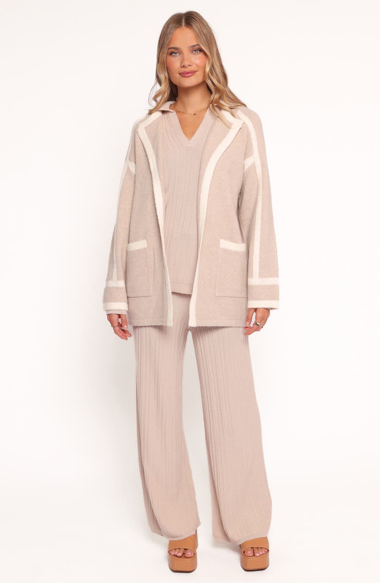 Petal & Pup Maloney Tie Waist Cardigan, Alternate, color, Beige