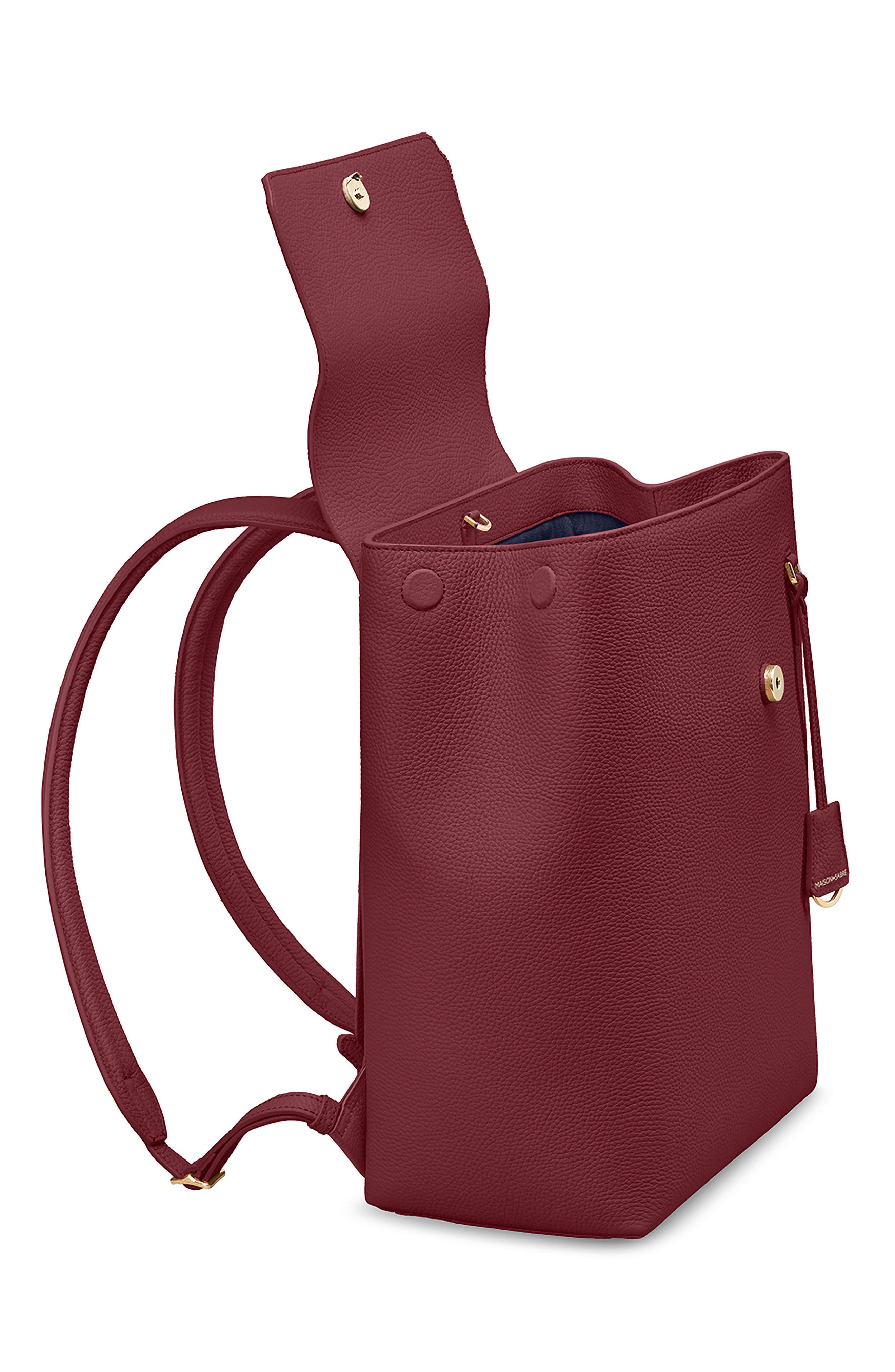 The Medium Soft Backpack, Alternate, color, Plum Red
