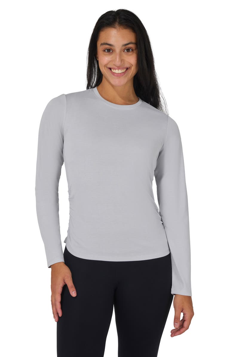 YOGALICIOUS Assorted 2-Pack Baby Texture Rib Elodie T-Shirts, Alternate, color, Lunar Dust/ Dark Grey