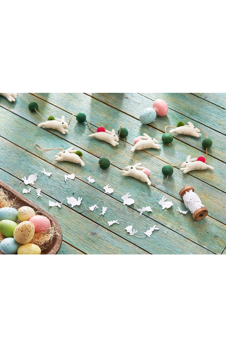 tag Easter Bunny Wool Felt Garland Colorful Wall Banner Decor, Alternate, color, Multicolored