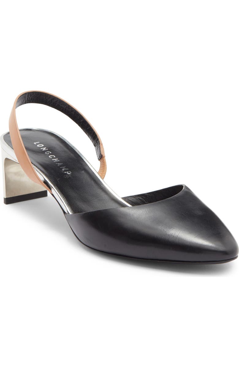 Longchamp Slingback Pump, Main, color, Black
