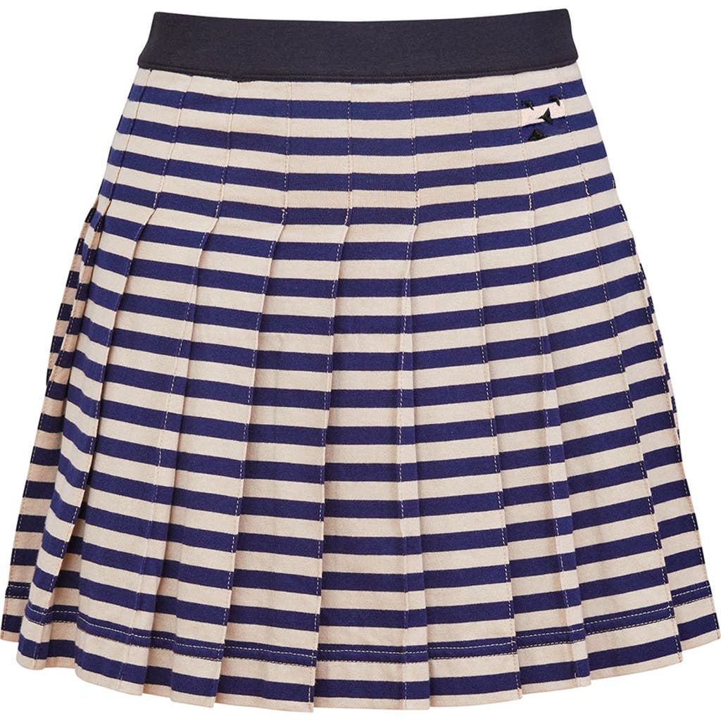 Fleur Du Mal Ivy Pleated Skirt In Black Sand Stripe
