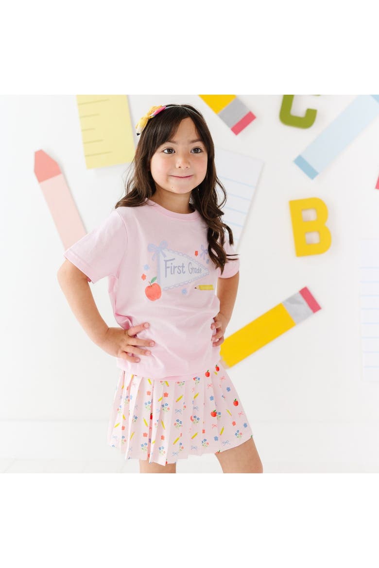 First Grade Pennant Short Sleeve T-Shirt, Alternate, color, Ballet Pink
