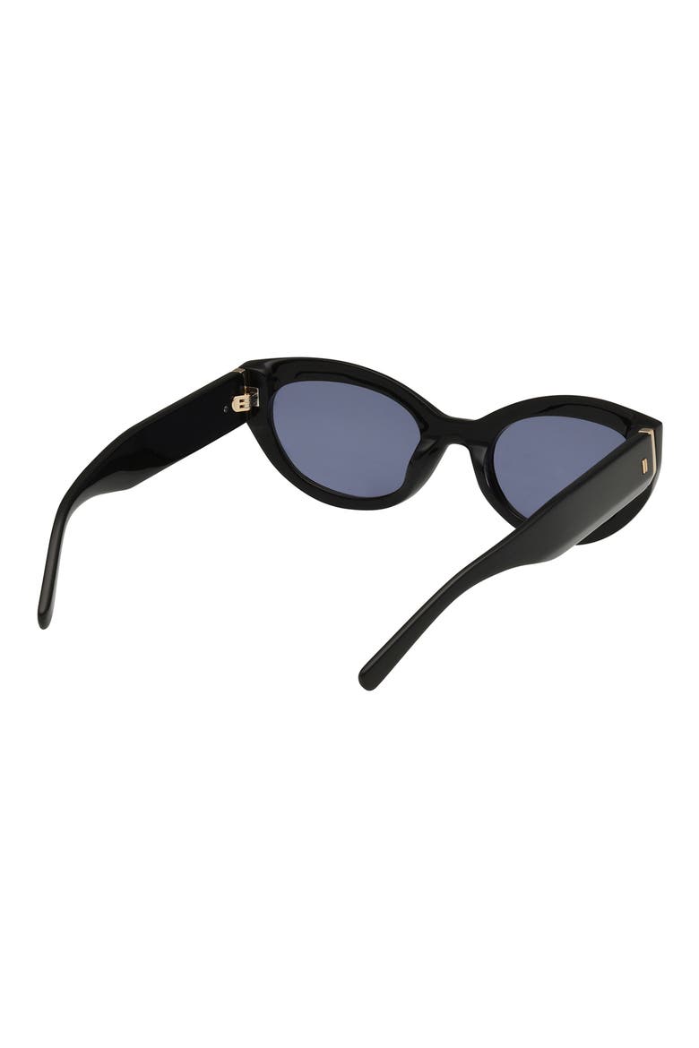 52mm Cat Eye Sunglasses, Alternate, color, SHINY BLACK / SMOKE LENS