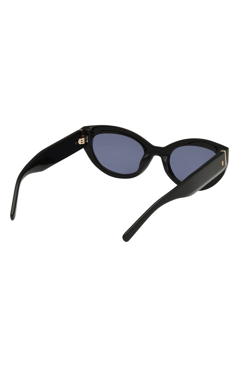 ABERCROMBIE & FITCH 52mm Cat Eye Sunglasses, Alternate, color, Shiny Black / Smoke Lens
