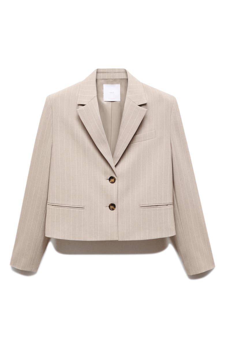 MANGO Pinstripe Crop Jacket, Alternate, color,