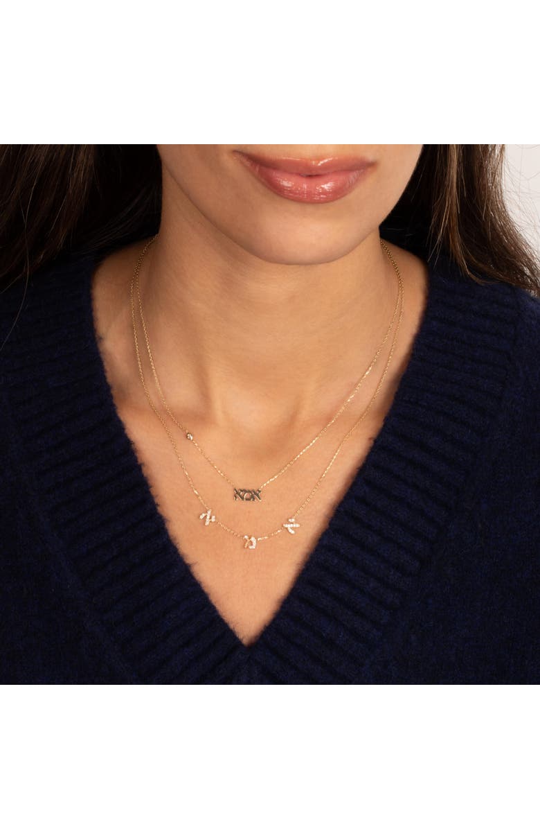 BY ADINA EDEN Diamond Side Bezel Ima Charm Necklace 14K, Alternate, color, 14K Gold