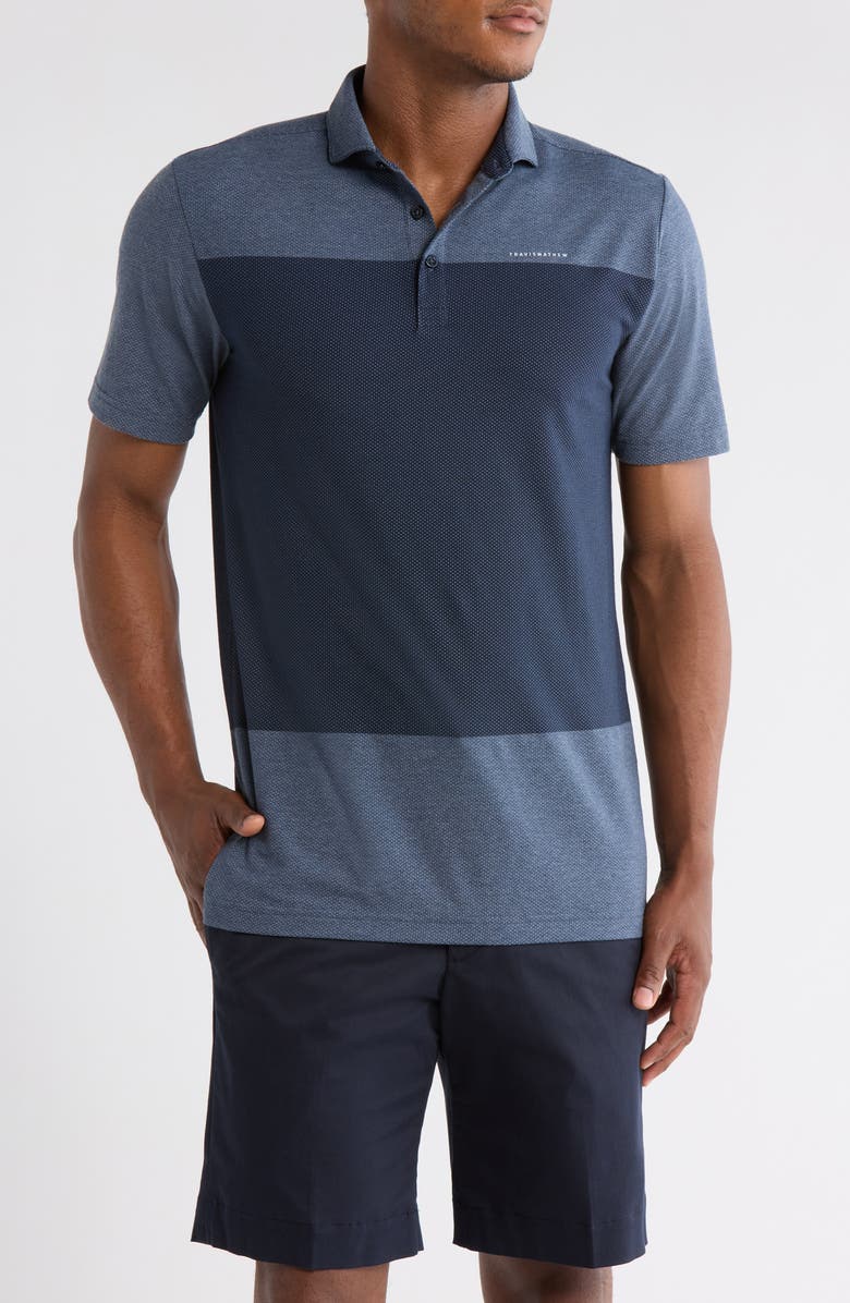 TravisMathew Rudder Runner Polo, Main, color, Heather Total Eclipse