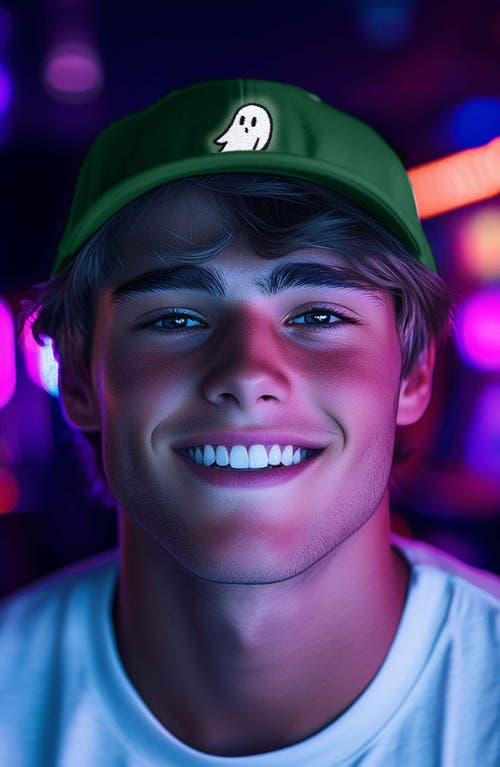 Dalix Ghost Dad Hat In Kelly Green