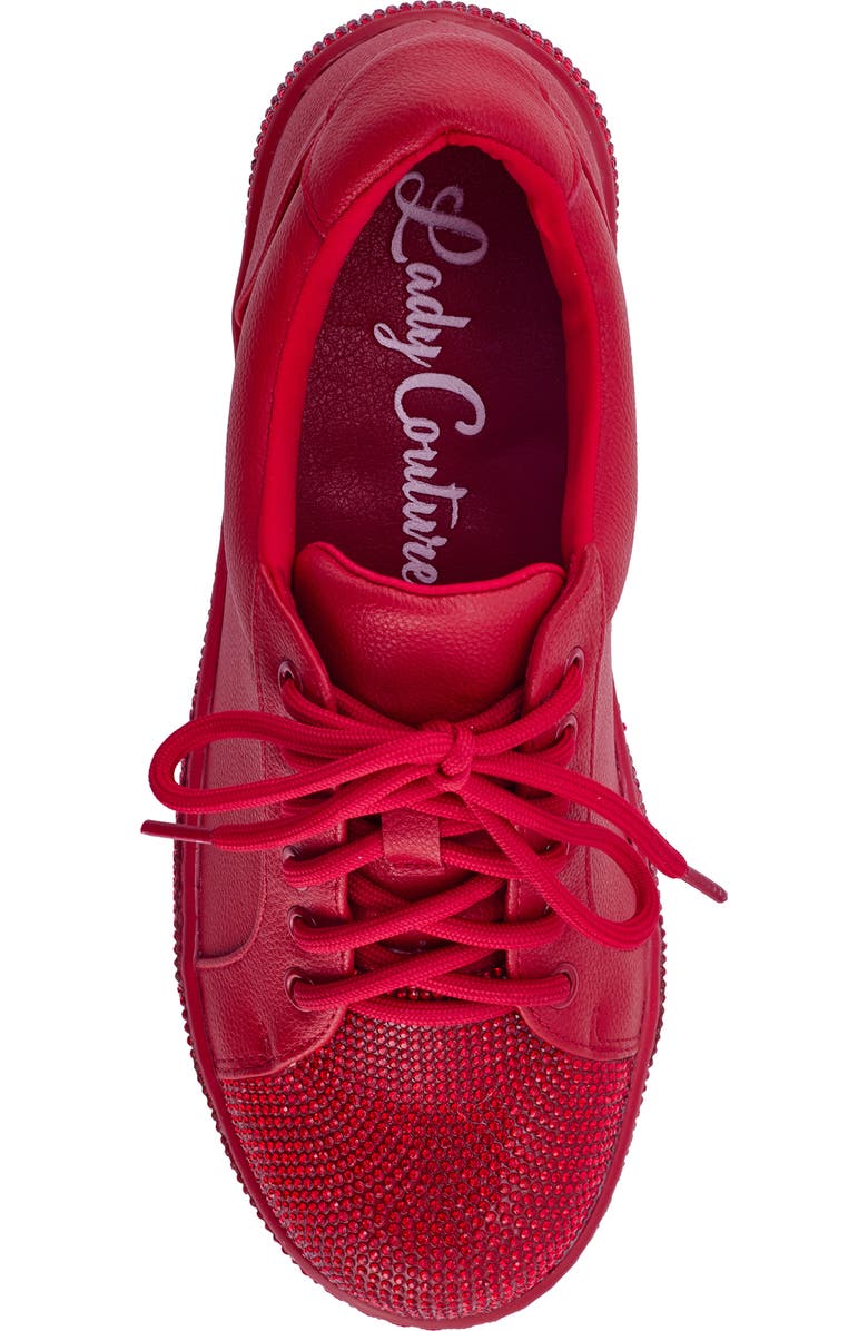 LADY COUTURE Legend Rhinestone Sneaker, Alternate, color, Red