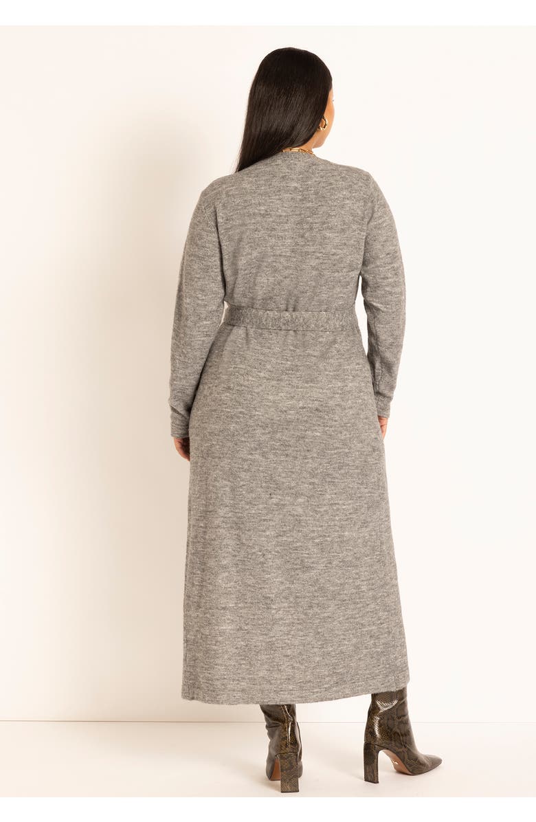 ELOQUII Sweater Wrap Dress, Alternate, color, Black Onyx