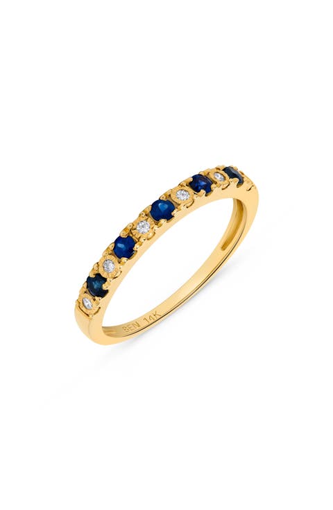 14K Yellow Gold Diamond & Gemstone Stackable Ring