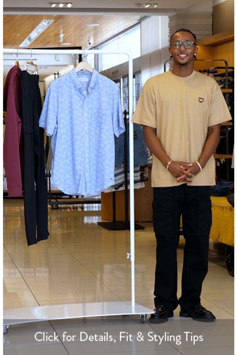 San Lucio Lotos Floral IslandZone® Short Sleeve Cotton Blend Button-Up Shirt video