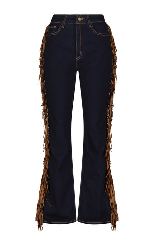 The Noli Shop Ryder Fringe Jean In Purple