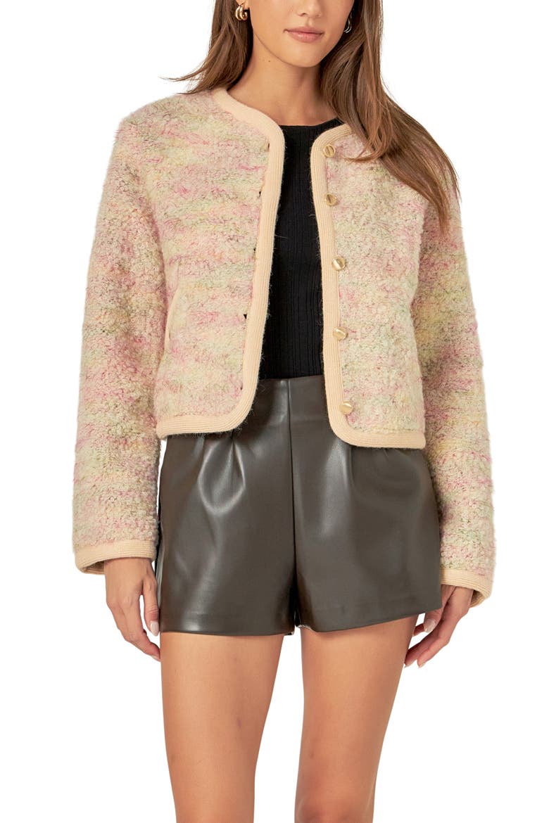 Wool Blend Jacket, Main, color, PINK MULTI