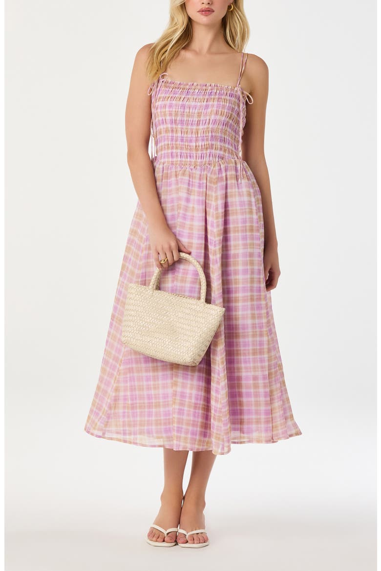 Lahela Plaid Sundress, Alternate, color, PINK PLAID