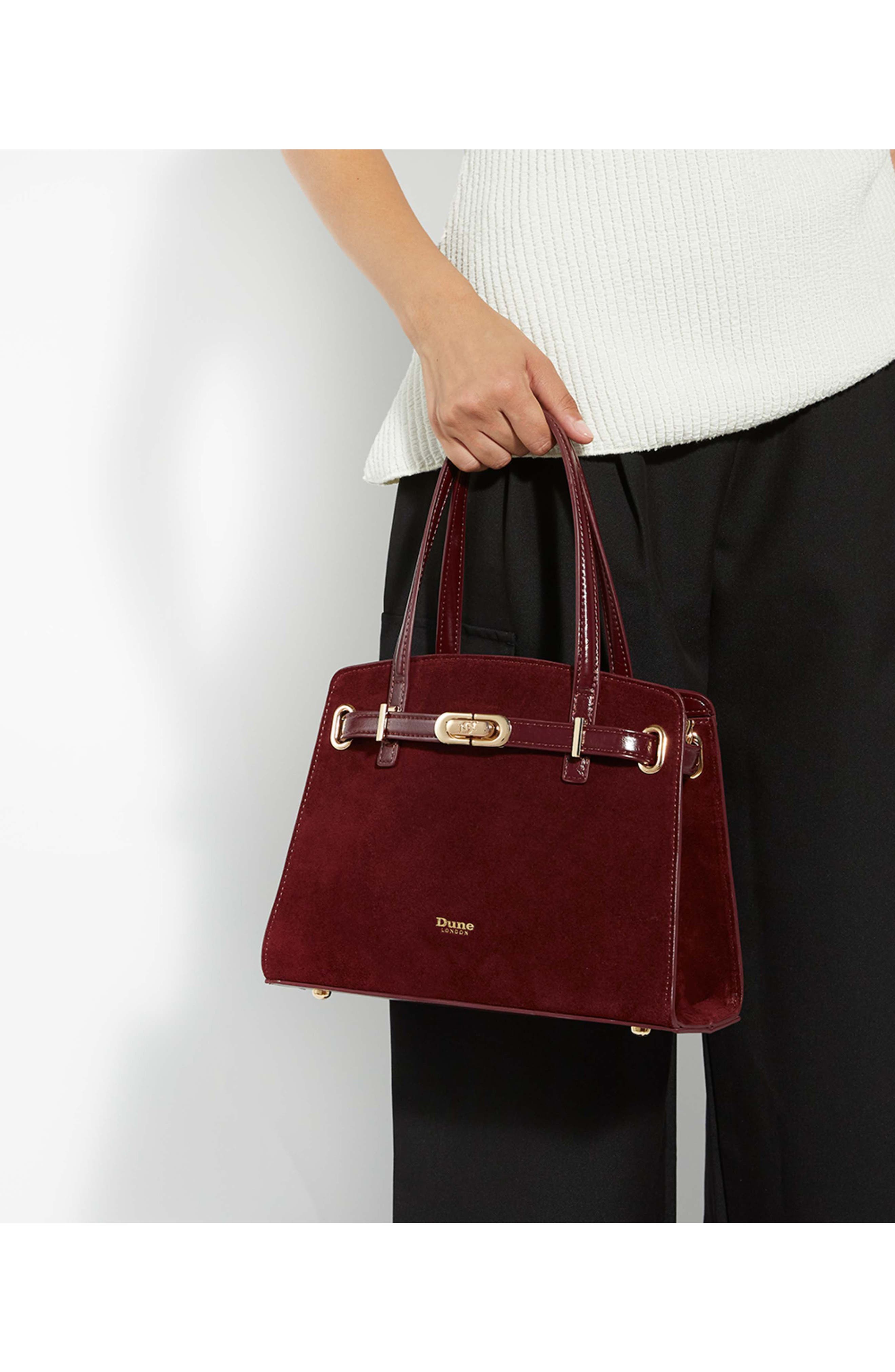 Dune London Dinidefine Tote, Alternate, color, Burgundy