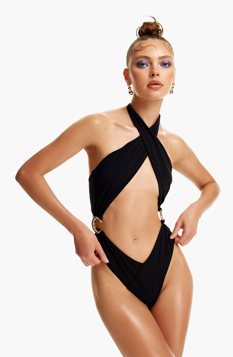Luna B Sophia Swimsuit, Main, color, Black