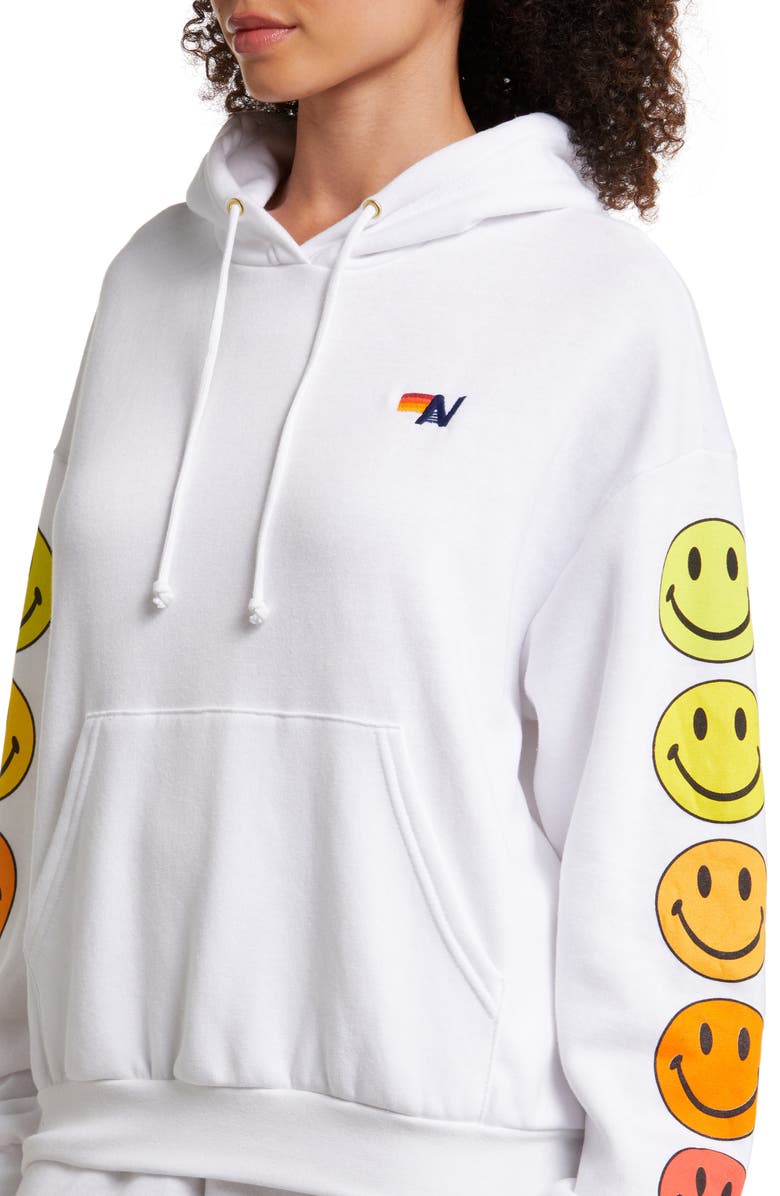 Aviator Nation Smiley Graphic Hoodie, Alternate, color,