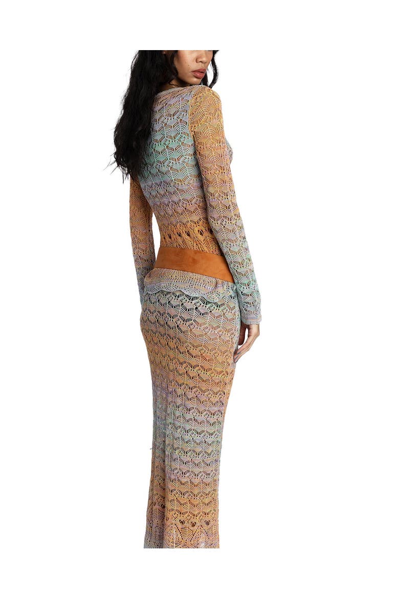 Ombre Space Dye Crochet Skirt- Sunset, Alternate, color, Sunset
