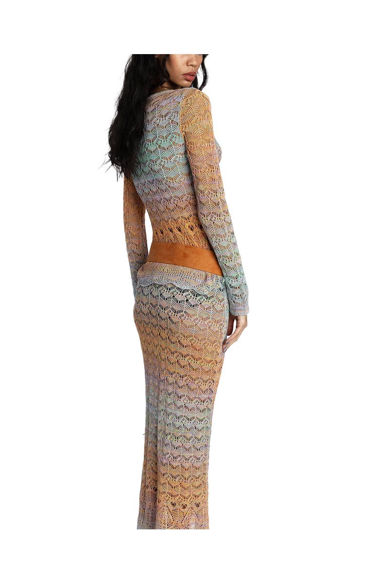 Anna Sui Ombre Space Dye Crochet Skirt- Sunset, Alternate, color, Sunset