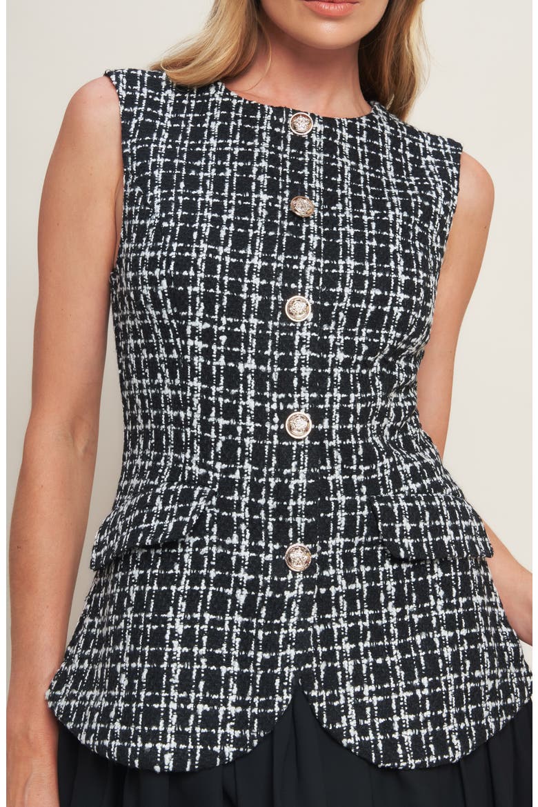 Tweed Minidress, Alternate, color, BLACK