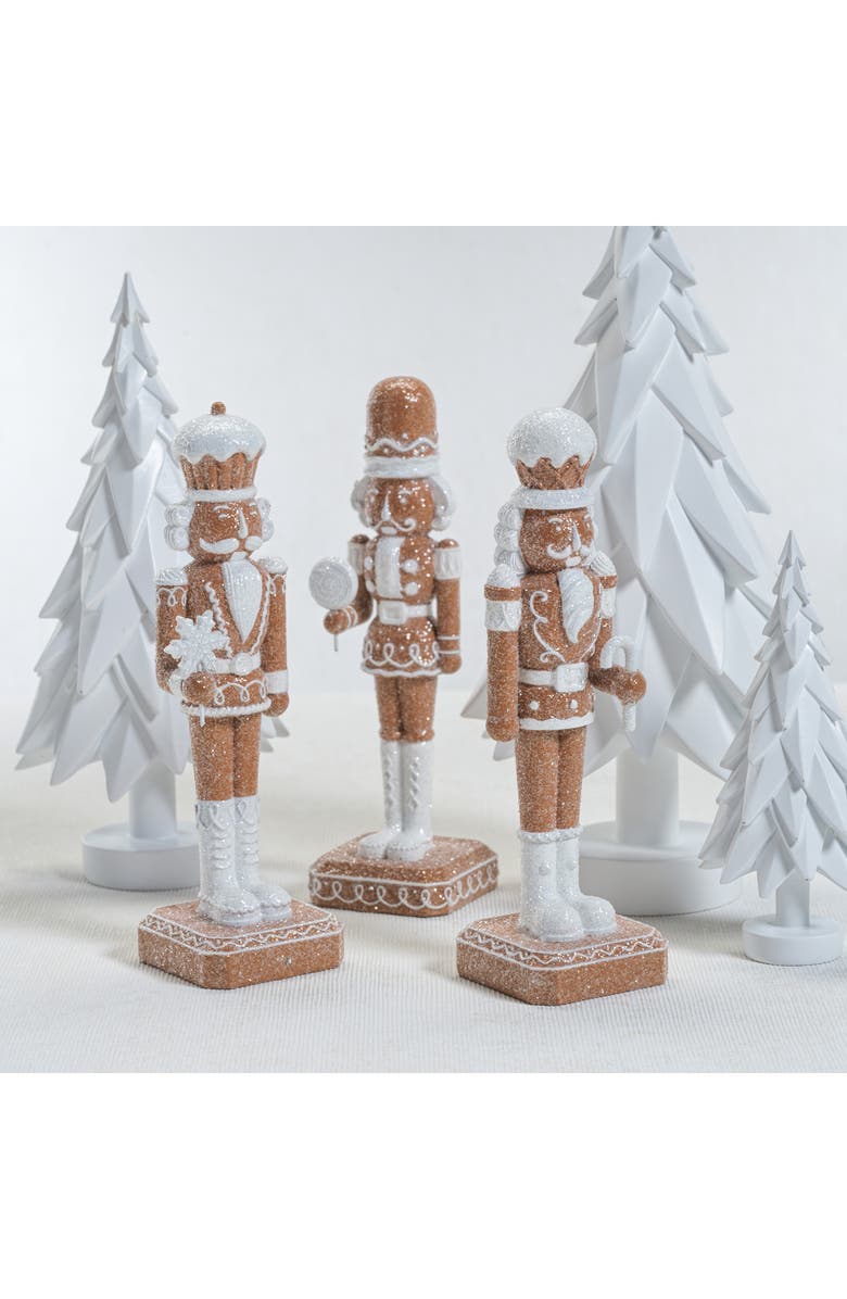Zodax Adelard Set of 4 Nutcracker Ornaments, Alternate, color, Brown/ White