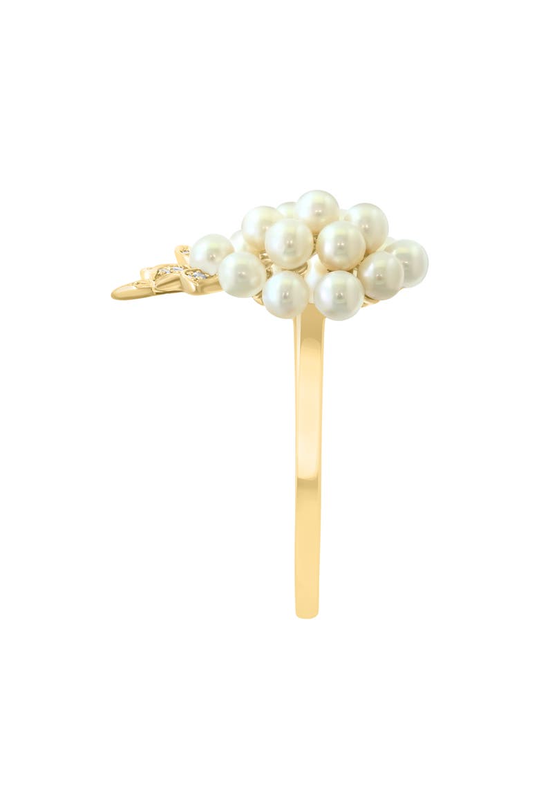 Diamond & Freshwater Pearl Ring, Alternate, color, WHITE