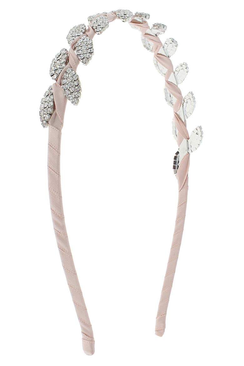 Crystal Leaf Headband, Main, color, BALLT PNK